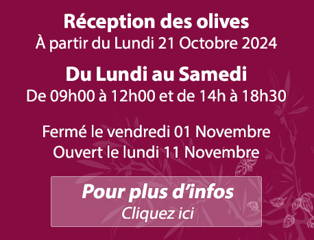 Lou Mouli d'Oli - Réception des Olives - Dates 2024